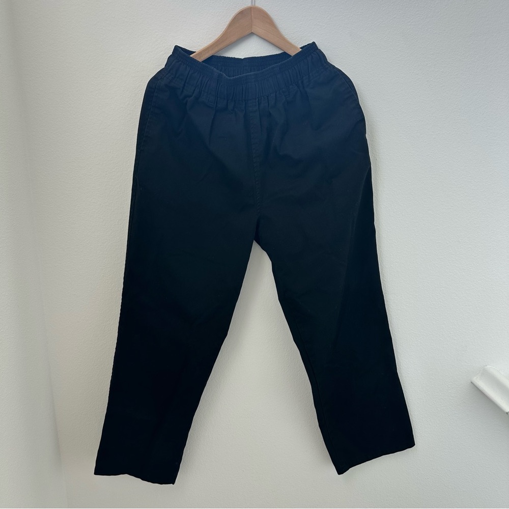 Wego Black wide-leg draw-string trousers